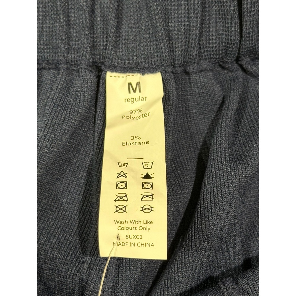NWT Halara Navy Blue Stretch Waist Wide Leg Waffle Knit Trousers Pants Size M - Picture 5 of 5